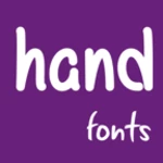 hand fonts android application logo